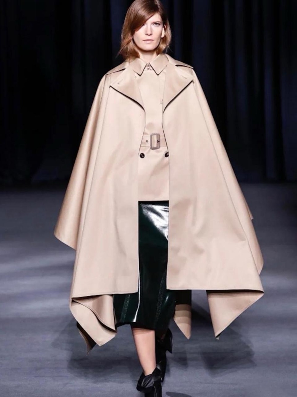 Givenchy Beige Cape Coat with Structured Silhouette